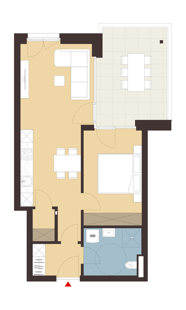 2-Zimmerwohnung mit Terrasse | Top 14