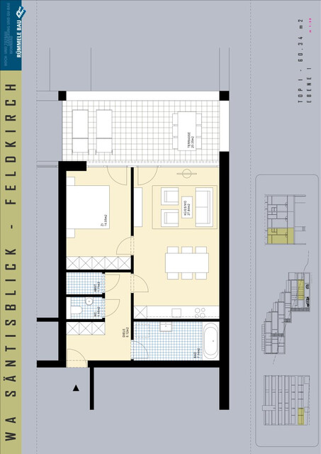 Attraktive 2-Zimmerwohnung mit Terrasse und Tiefgaragenplatz in Feldkirch zu vermieten!