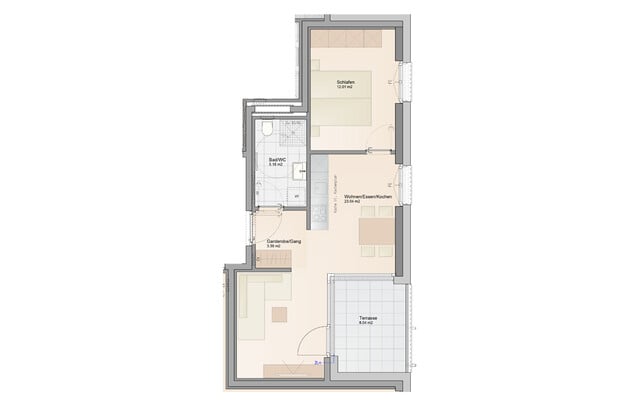 Fixer Baustart Frühjahr 2025: Praktische 2-Zimmer Dachgeschosswohnung mit Wohnbauförderung (Top A10)