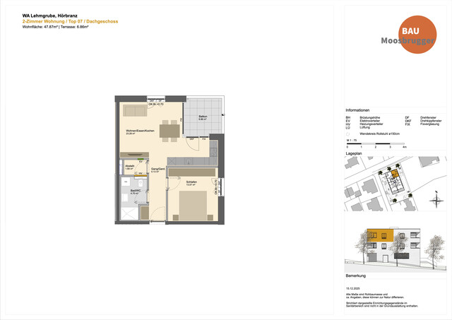 Bezugsbereit Ende April: 2-Zimmer-Dachgeschosswohnung mit Balkon in Hörbranz  | Top 7