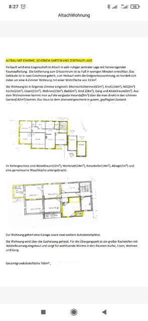 Schöne Wohnung/halbes Haus in schönem Wohngebiet 