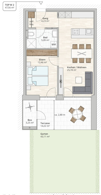 2-Zi-Gartenwohnung TOP 2 in Rankweil, Vorderlandstraße 2
