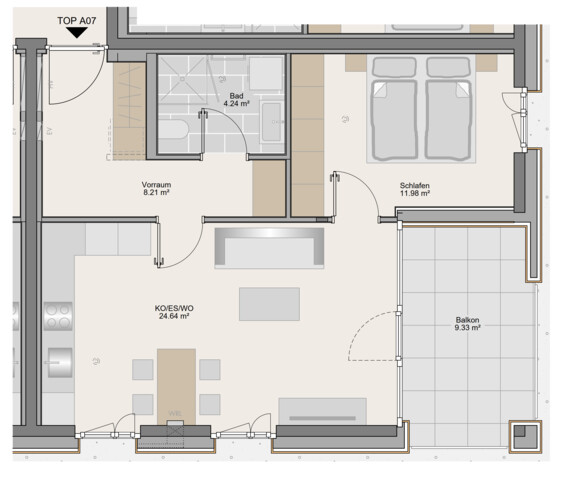 Erstbezug Top A07 | 2-ZImmerwohnung - Altenstadt