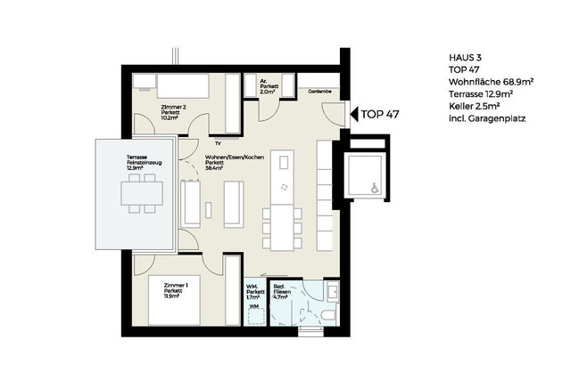 Bezugsfertig! Wunderbare 3-Zimmer-Eck-Terrassen-Whg. in Feldkirch-Altenstadt "Küchlerstraße 17" zu verkaufen!