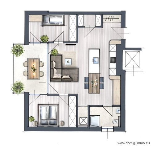 NEUBAU - 3 Zimmer Wohnung mit sonniger Terrasse und Tiefgaragenplatz in Top Lage -  provisionsfrei