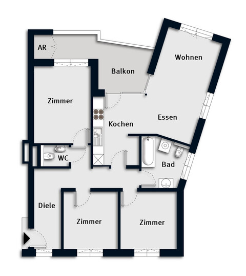 Familienfreundliche 4-Zimmer-Wohnung
mit Balkon in Hohenems