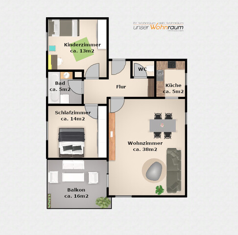 Gepflegte Dachgeschosswohnung mit Garage, Balkon und Keller in zentraler Lage!