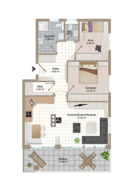 3 ZIMMER DACHGESCHOSSWOHNUNG IN TRAUMHAFTER LAGE!