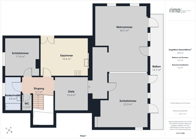 Gepflegte & großzügige 3,5-Zimmerwohnung (ca. 120m²) in Feldkirch-Gisingen