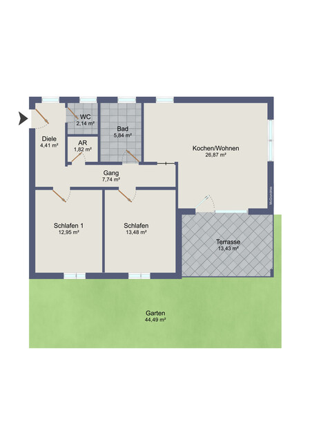 Schnuckelige 3-Zimmer- Wohnung mit Garten in Feldkirch-Gisingen!