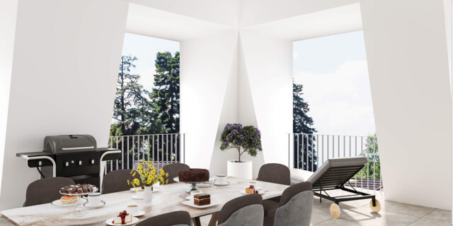 Penthouse mit ca. 190 m² und sehr großem, exklusiv nutzbarem Dachgarten mit ca. 136 m² im 5.Geschoss 