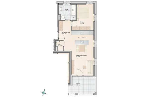 Bezugsbereit: 2-Zimmer Dachgeschosswohnung (Zweitwohnsitz möglich)