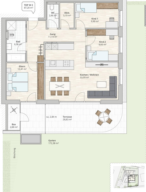 4-Zi-Gartenwohnung TOP 2 in Röthis, Treietstraße 67