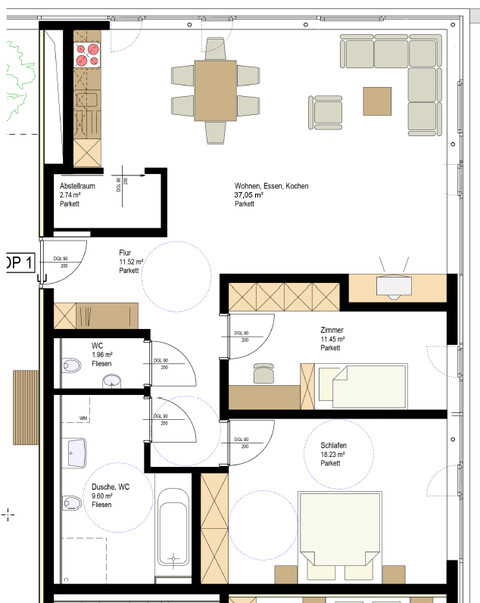 Großzügige 3-Zimmer-Wohnung in Gisingen (W1)