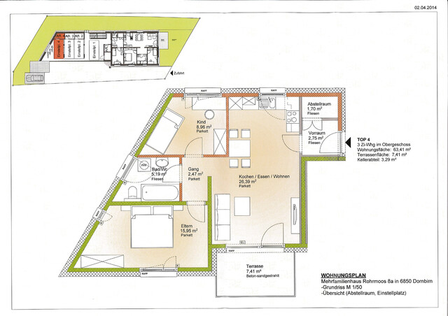 Ruhig und doch zentral - 3 Zimmerwohnung in Dornbirn (Rohrbach) zu vermieten!