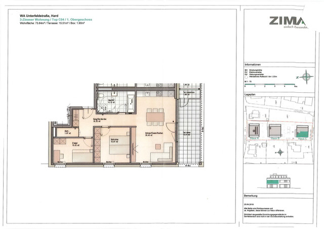 Exklusive 3 Zimmer Terrassenwohnung in begehrter Lage von Hard