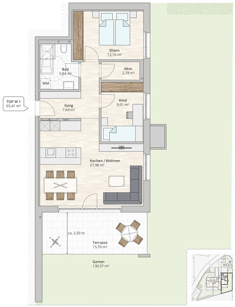 3-Zi-Gartenwohnung TOP 1 in Nenzing, Christian-Hummel-Weg 14