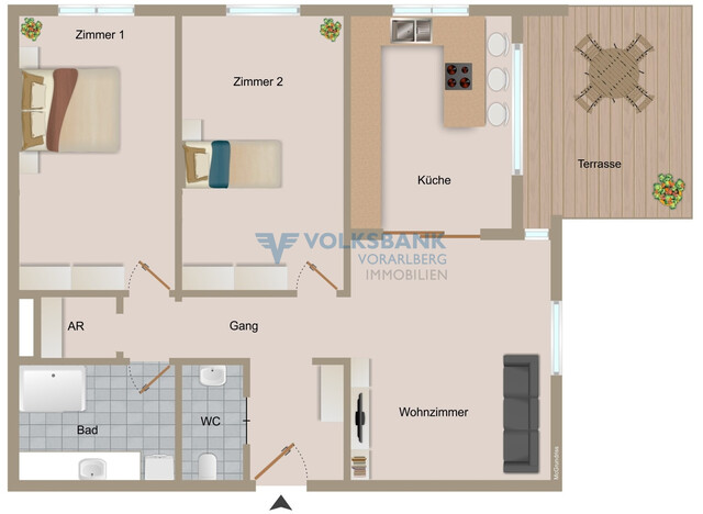 Stylische und durchdachte 3-Zimmerwohnung im Zentrum von Bludesch!