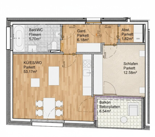 Gemütliche 2-Zimmerwohnung mit Balkon in Lustenau zu vermieten!