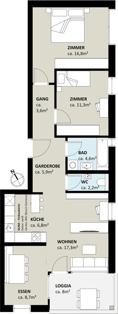 Moderne 3-Zimmer-Wohnung in ruhiger Lage / hochwertige Bauweise / kontrollierte Be- und Entlüftung / e-mobility ready