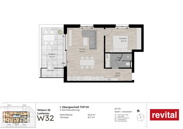 1A-Lage von Lustenau - Ruhige und Zentrale Terrassenwohnung - Top 4
