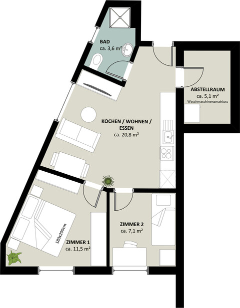 Ruhige 3-Zimmer-Wohnung in Meiningen