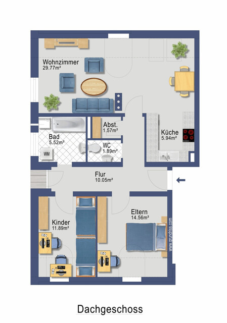 3 Zimmer DG_Wohnung mit Schwedenofen