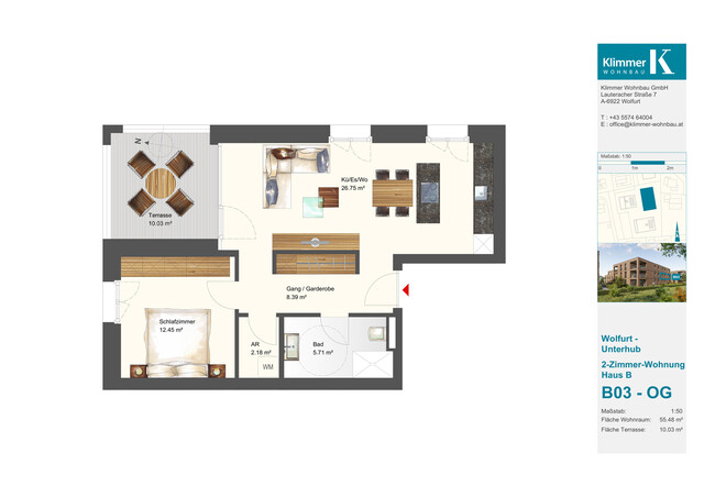 Ein Ort zum Leben und Wohlfühlen! 2-Zimmer-Wohnung B03 - OG