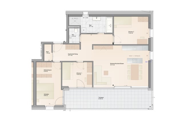 Große 4-Zimmer Wohnung mit herrlicher Terrasse (Top A8)