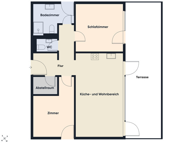 Moderne 3-Zimmer-Erstbezugswohnung mit privatem Garten, großen Fensterfronten und viel Tageslicht