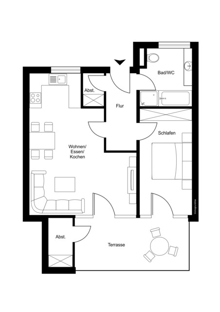 Ruhig. Sonnig. Perfekt – 2-Zimmer-Wohnung mit Balkon
