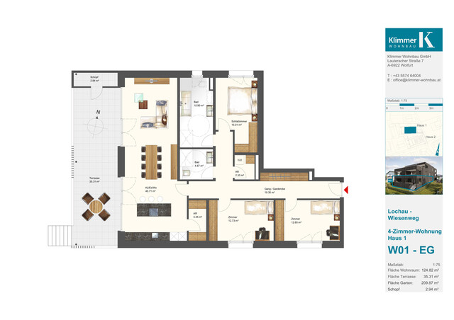 See, Berg, Natur - Ihr Zuhause! 4-Zimmer-Gartenwohnung W01