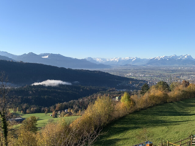 Traumhafter Blick von der FLUH über die Berge und ins Rheintal - 140qm, +4 Zimmer, Alpen-Chalet-Style 