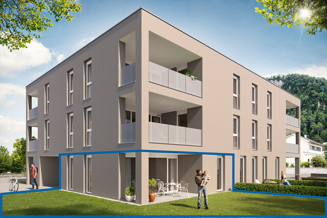 Großzügige 2-Zi-Wohnung mit riesigem Garten