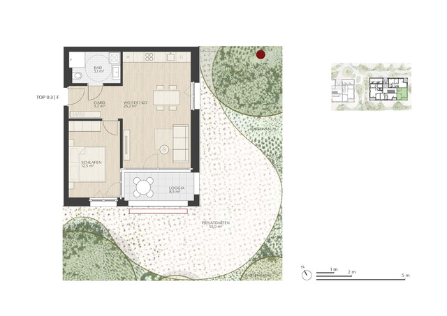 Top 0.3 F Haus F  |  Traumhafte 2-Zimmer-Eck-Garten-Whg.  |  Das Garten Quartier Dornbirn "Rohrbach 23"