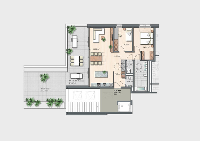 Lichtdurchflutet & gemütlich – Ihr neues Zuhause! 3 Zimmer Penthouse Wohnung