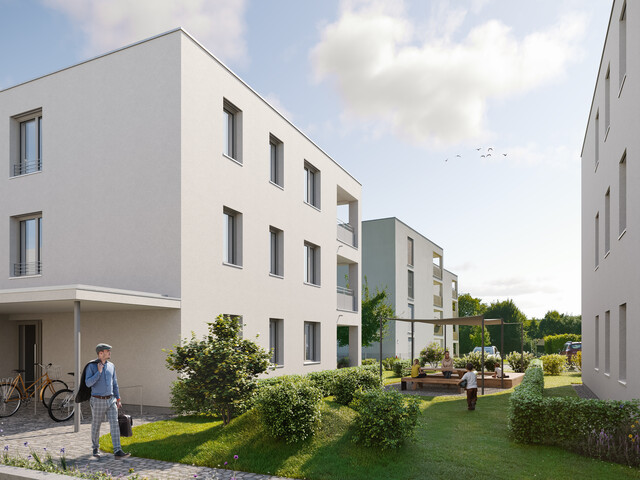 Urban und nah an der Natur wohnen.  3 Zimmer im Dachgeschoss