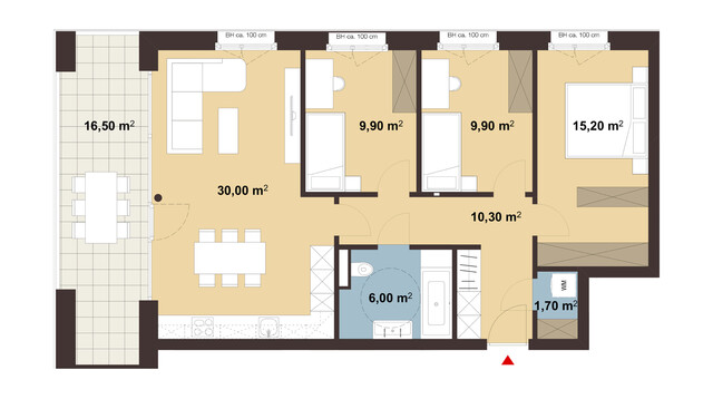 sonnige 4-Zimmerwohnung mit großer Terrasse I Top A10