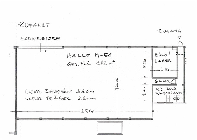 362 m² ebenerdige, stützenfreie, helle Multifunktions-Halle; 750m² asphaltierte Freifläche (sep. anmietbar) in Lauterach, Autobahnnähe