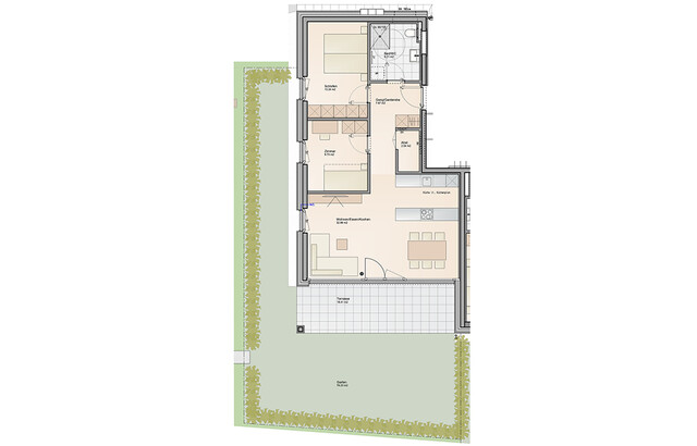 Schön grün & sonnig: 3-Zimmer Gartenwohnung (Top C01)