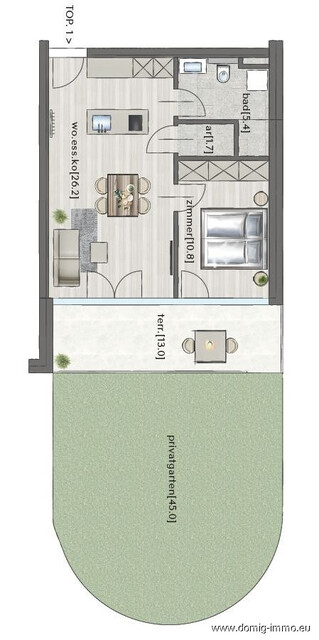 NEUBAU: Exklusive 2-Zimmer-Gartenwohnungen in Götzis | Haus 2 - TOP 1