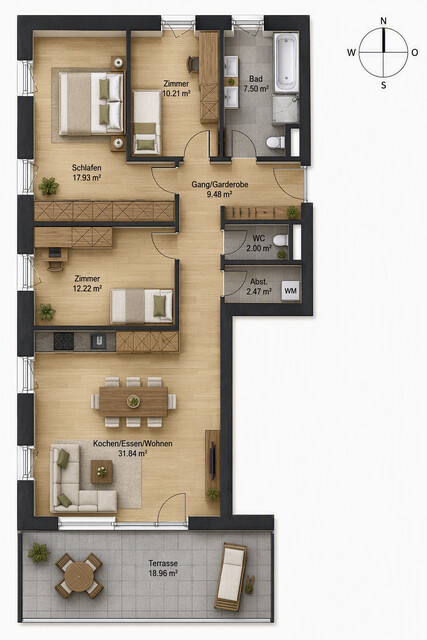 Geräumige 4-Zimmer Wohnung mit Balkon, Abstellraum, Keller und Fahrradabstellraum in Top-Lage!