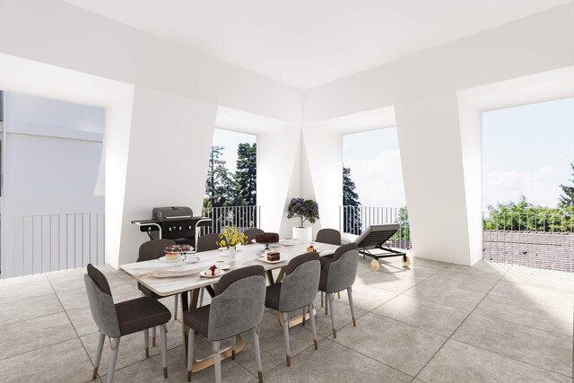 Penthouse mit ca. 190 m² und sehr großem, exklusiv nutzbarem Dachgarten mit ca. 136 m² im 5.Geschoss 