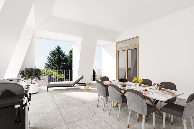 Penthouse mit ca. 190 m² und sehr großem, exklusiv nutzbarem Dachgarten mit ca. 136 m² im 5.Geschoss 