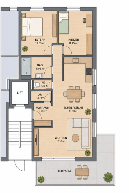 Bregenz Zentrale 3 Zimmer Wohnung in Seenähe / Mehrerau