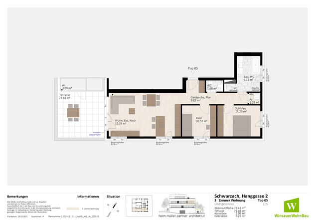 Raum zum Leben - sonnige 3 Zimmer Terrassenwohnung!