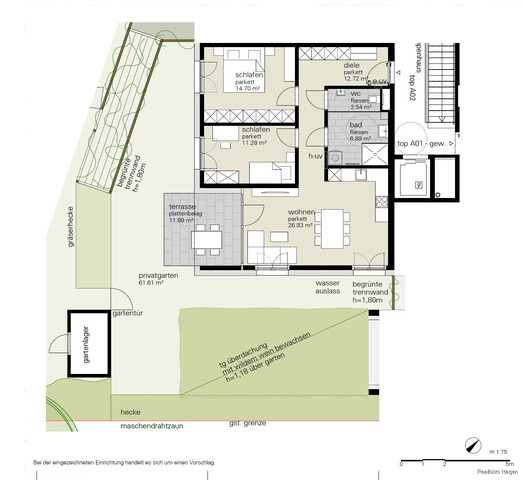 Neubau im Zentrum - Top A.02
3-Zimmerwohnung mit Garten
WOHNBAUFÖRDERUNG