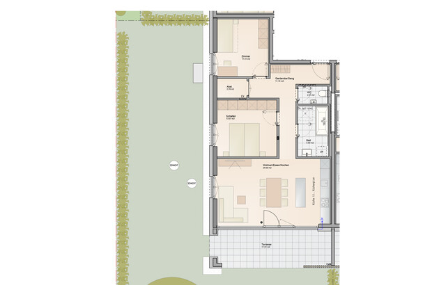 Für Gartenliebhaber: 3-Zimmer / Großer Garten (Top B03)