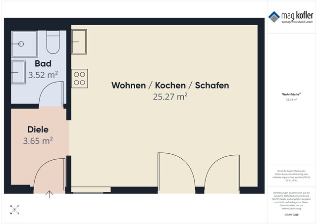 Charmante 1-Zimmer-Erdgeschosswohnung mit Garten in Feldkirch-Tosters