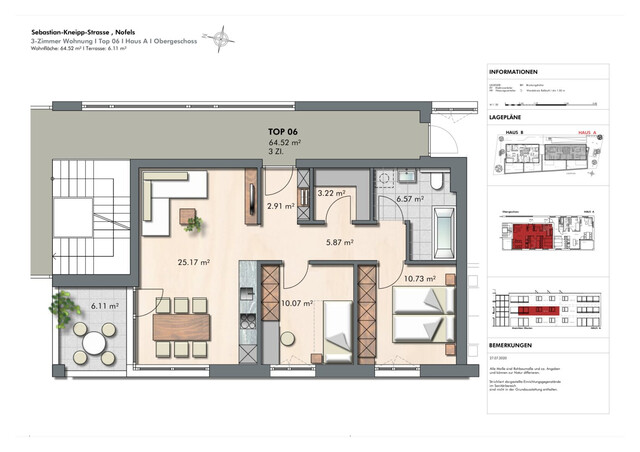 3-Zimmer Wohnung in ruhiger Lage Top 6